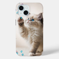 Ragdoll Kitten Jouer Avec Des Bulles De Savon