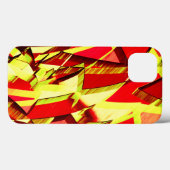 Coques Case-Mate iPhone Raies jaunes sur l'image rouge, floutée (Verso (horizontal))