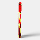 Coques Case-Mate iPhone Raies jaunes sur l'image rouge, floutée (Verso / Droite)