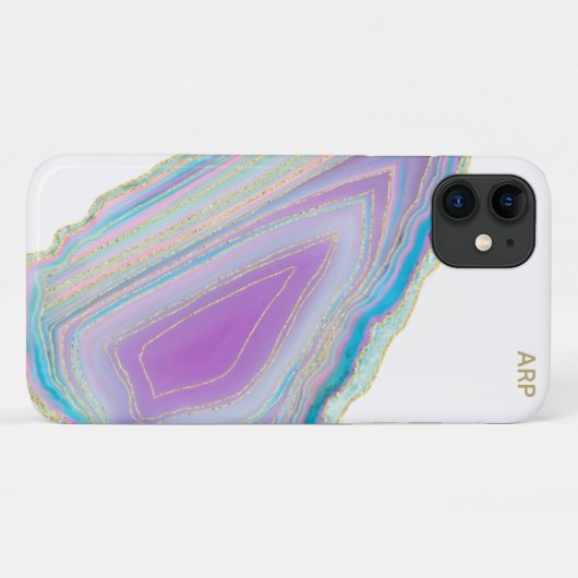 Coques Case-Mate iPhone *~* Rainbow Agate Gold Parties scintillant Pastel (Dos (Horizontal))