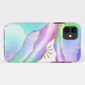 Coques Case-Mate iPhone *~* Rainbow Agate Sun Rays Gold Pastel (Dos (Horizontal))