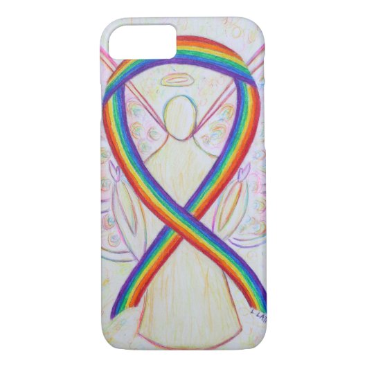 Coques Case-Mate iPhone Rainbow Awareness Ribbon Angel Custom iPhone7 Coqu (Dos)