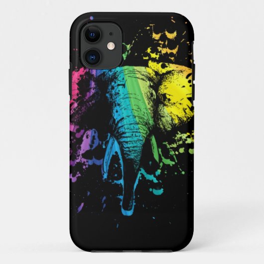 Coques Case-Mate iPhone Rainbow Bull Elephant sur Black Coque-Mate iPhone  (Dos)