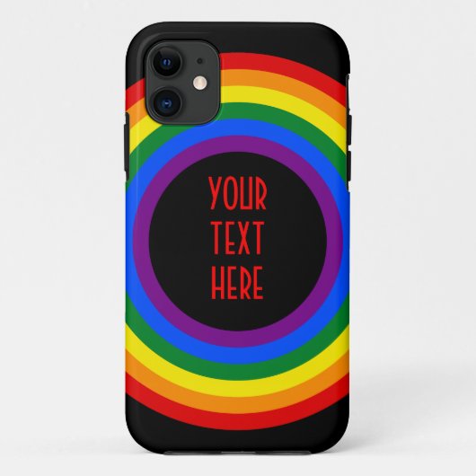 Coques Case-Mate iPhone RAINBOW FLAG BUTTON + your sign or text (Dos)