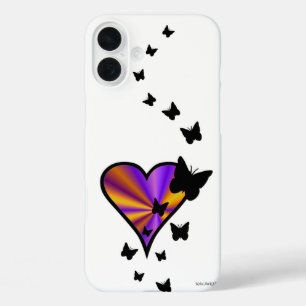 iPhone 16 Plus Case Rainbow heart and Butterfly