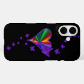 Coques Case-Mate iPhone Rainbow heart and Butterfly (Verso (horizontal))
