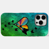 Coques Case-Mate iPhone Rainbow heart and Butterfly (Verso (horizontal))