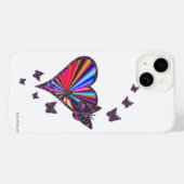 Coques Case-Mate iPhone Rainbow heart and Butterfly (Verso (horizontal))