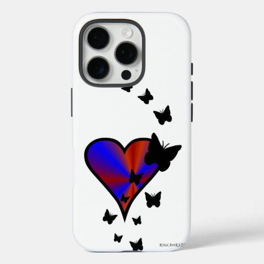 Coques Case-Mate iPhone Rainbow heart and Butterfly (Verso)
