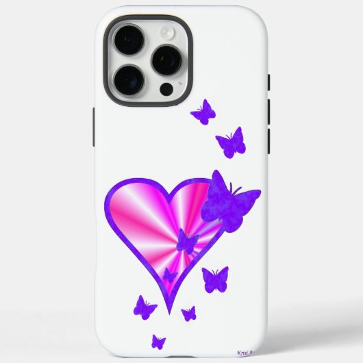 Coques Case-Mate iPhone Rainbow heart and Butterfly (Verso)