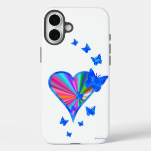 iPhone 16 Plus Case Rainbow heart and Butterfly