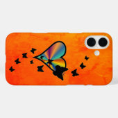 Coques Case-Mate iPhone Rainbow heart and Butterfly (Verso (horizontal))