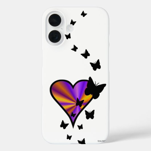 Coques Case-Mate iPhone Rainbow heart and Butterfly (Verso)