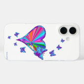 Coques Case-Mate iPhone Rainbow heart and Butterfly (Verso (horizontal))
