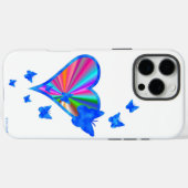 Coques Case-Mate iPhone Rainbow heart and Butterfly (Verso (horizontal))
