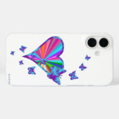 Coques Case-Mate iPhone Rainbow heart and Butterfly (Verso (horizontal))