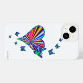 Coques Case-Mate iPhone Rainbow heart and Butterfly (Verso (horizontal))