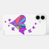 Coques Case-Mate iPhone Rainbow heart and Butterfly (Verso (horizontal))
