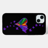 Coques Case-Mate iPhone Rainbow heart and Butterfly (Verso (horizontal))