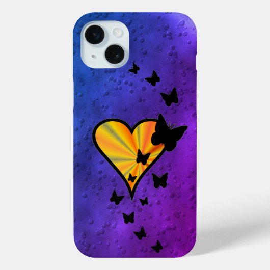 Coques Case-Mate iPhone Rainbow heart and Butterfly (Verso)