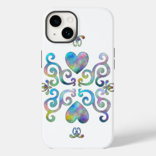 Coque Pour iPhone 14 Rainbow Heart et Lily