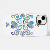 Coques Case-Mate iPhone Rainbow Heart et Lily (Verso (horizontal))