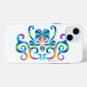 Coque iPhone 15 Mini Rainbow Heart et Lily