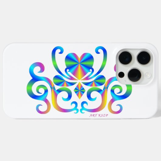 Coques Case-Mate iPhone Rainbow Heart et Lily (Verso (horizontal))