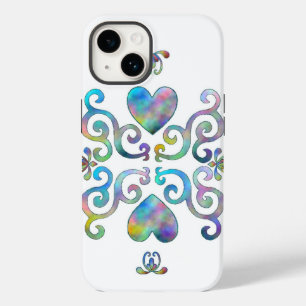 Coque Pour iPhone 14 Rainbow Heart et Lily