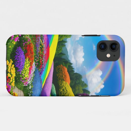 Coques Case-Mate iPhone Rainbow Hills et Flowers Two (Dos (Horizontal))