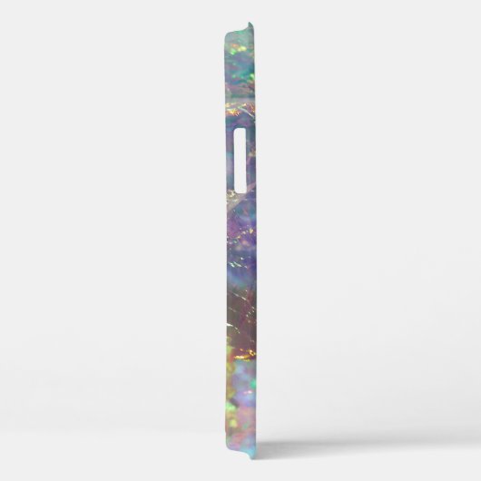 Coques Case-Mate iPhone Rainbow Opal Gemstone Iridescente Nom du monogramm (Verso / Droite)