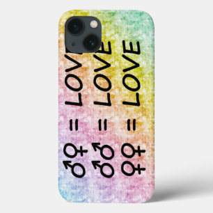 Coques Pour iPhone Rainbow Pastel Scribbles avec tous les signes d'am