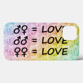 Coques Case-Mate iPhone Rainbow Pastel Scribbles avec tous les signes d'am (Verso (horizontal))