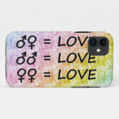 Coques Case-Mate iPhone Rainbow Pastel Scribbles avec tous les signes d'am (Dos (Horizontal))
