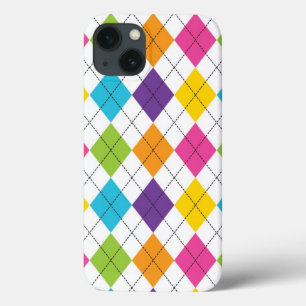 Coques Pour iPhone rainbow preppy argyle pattern