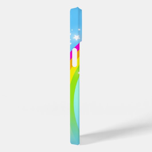 Coques Case-Mate iPhone Rainbow starry bleu nom personnalisé (Verso / Droite)