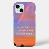 Coques Case-Mate iPhone Rainbow Sunset Photo Croire en Citation Magique (Verso)