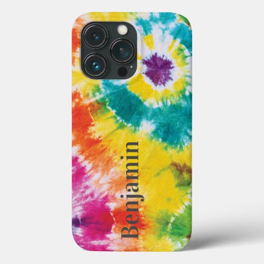 Coques Case-Mate iPhone Rainbow Tie Dye Nom personnalisé Papa moderne Anni (Verso)