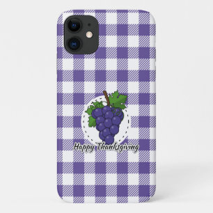 Case-Mate iPhone Case Raisin sur Plaid violet - Bon thanksgiving
