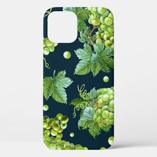 Coques Case-Mate iPhone Raisin vert : Aquarelle Motif foncé (Verso)