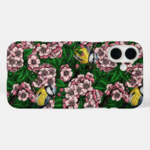 Coques Case-Mate iPhone Rameaux bleus dans le cerisier en fleurs en vert (Verso (horizontal))