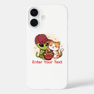 Coques iPhone 16 Ramen Chat Alien Mignon Art Kawaii