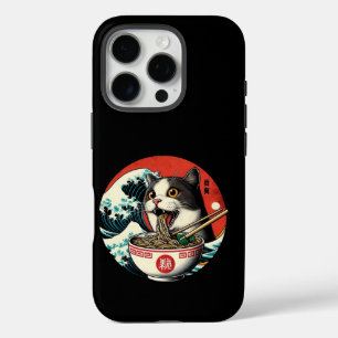 Coques iPhone 16 Pro Ramen de chat Art japonais Style vintage