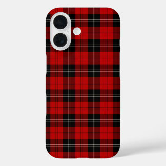 Coques iPhone 16 Ramsay Tartan Noir et Rouge Plaid