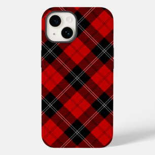 Coque Pour iPhone 14 Ramsay tartan rouge noir plaid