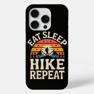 Coque iPhone 15 Pro Randonnée au coucher du soleil vintage - Aventure