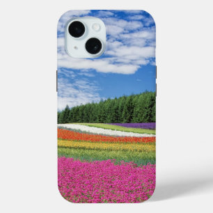 Coque Pour iPhone 15 Rangées de fleurs de champ d'été