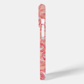 Coques Case-Mate iPhone Rangées diagonales roses de coeur de bord taché (Verso / Gauche)