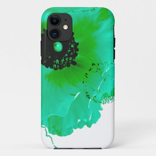 Coques Case-Mate iPhone ranunculus turquoise et blanc (Dos)
