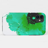 Coques Case-Mate iPhone ranunculus turquoise et blanc (Dos (Horizontal))